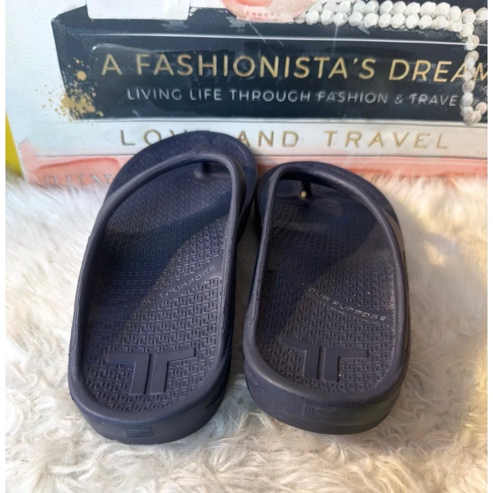 Telic Energy Flip Flops Navy Blue Orthotic Recovery Sandals Mens L Womens XL